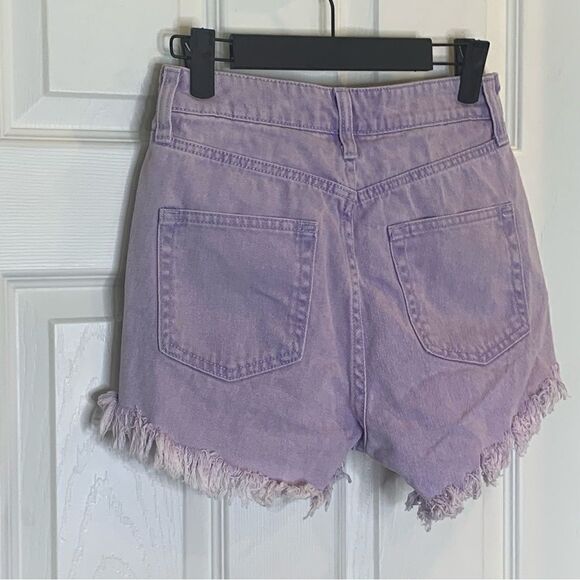 Wild Fable Highest Rise Purple Distressed Shorts Size 0 - Picture 4 of 10